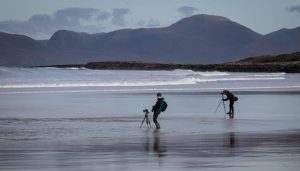 Photographers on luskentyre beach isle of harris during Hebrides Coastal Photography Workshop