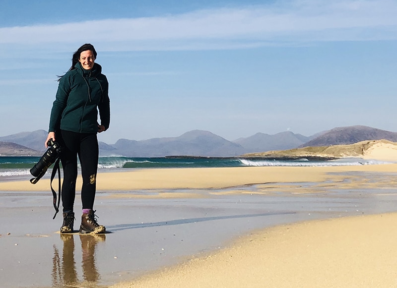 Margaret Soraya, landscape and seascape photographer, leading a photography workshop on the Isle of Harris