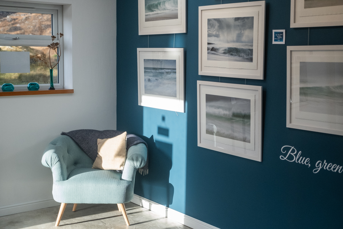 The Galerie, Isle of Harris — contemporary art gallery interior with coastal photography prints