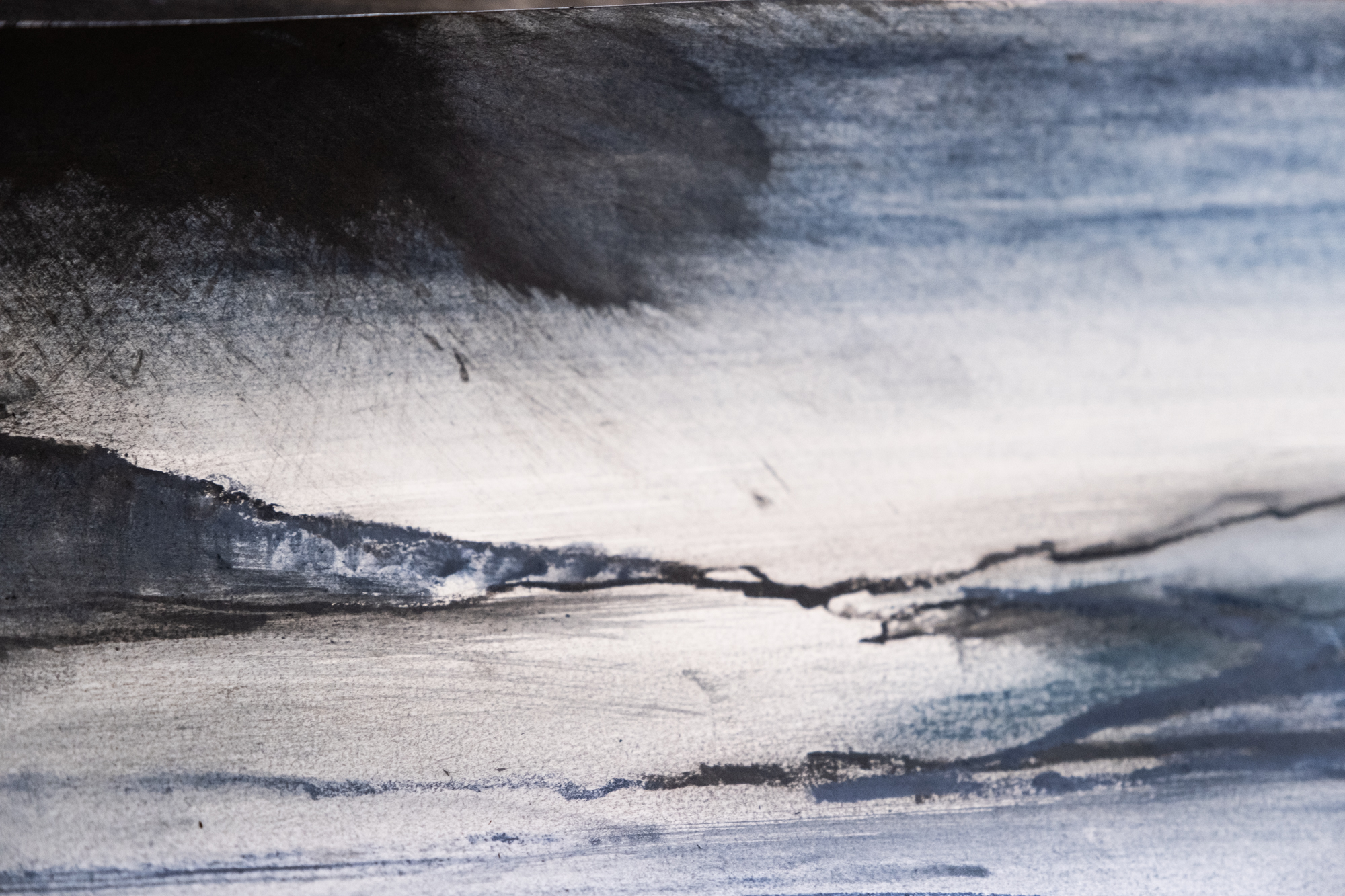 ink painting by Lesley Lintott a participant on the isle of harris art retreat 