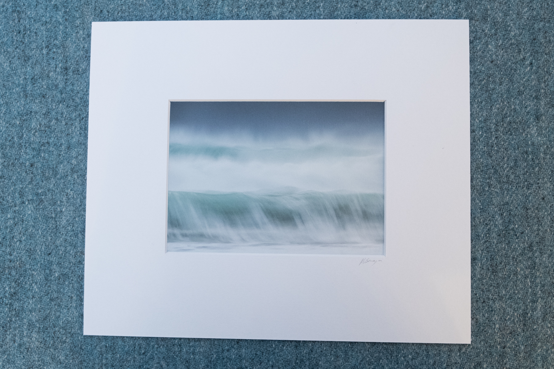 photographic prints of waves on the Outer Hebrides in mounts