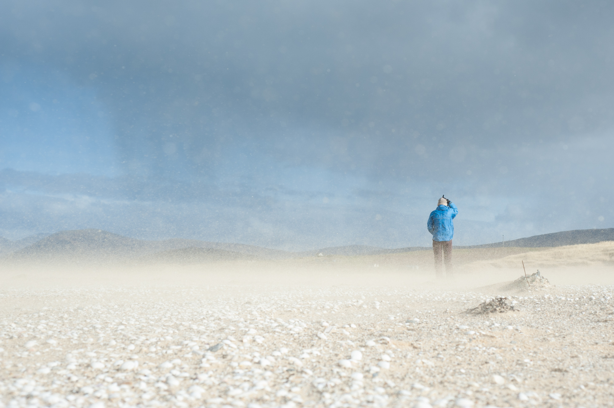 %Isle of Harris% 13 Solo photographer sand storm beach Isle of Harris workshop