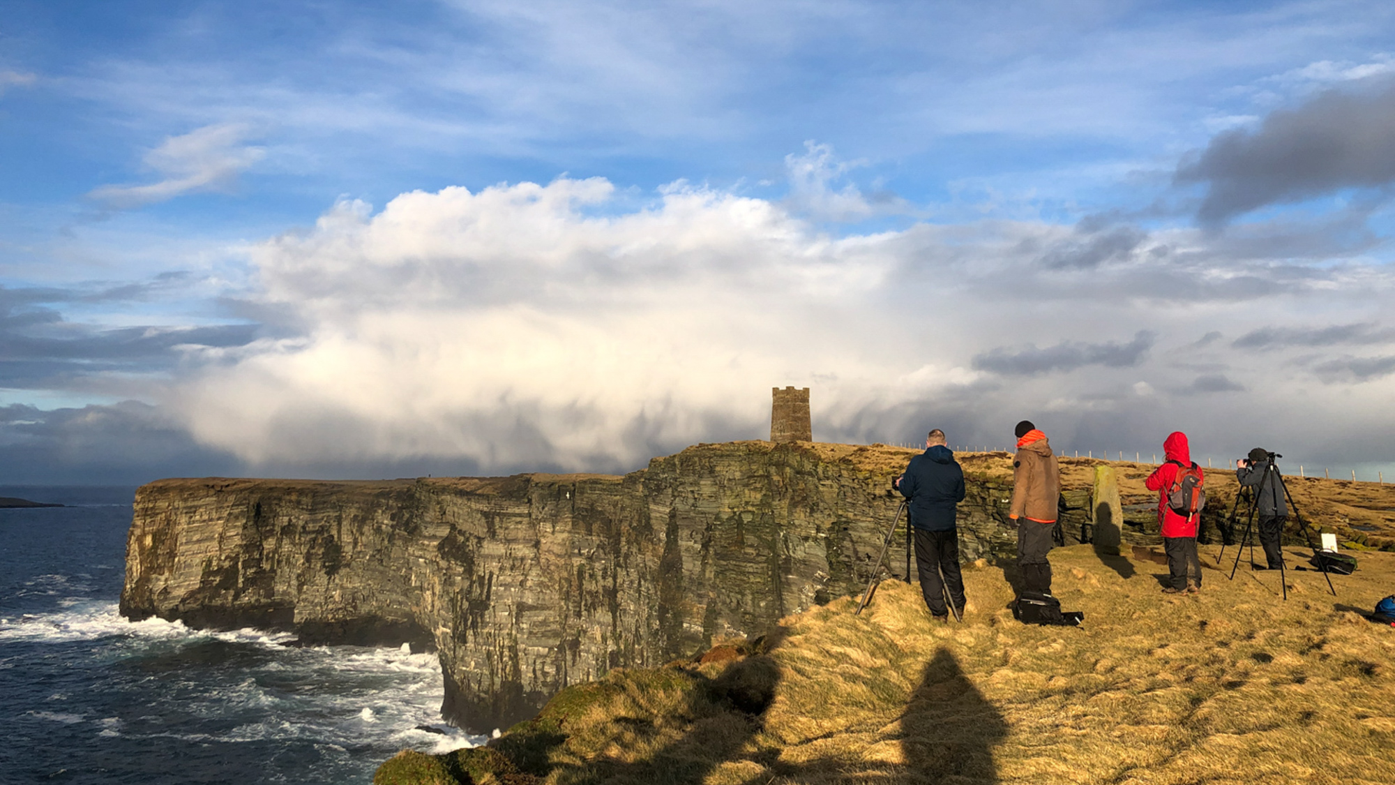 %Isle of Harris% 6 Photography workshop group cliff edge dramatic sky